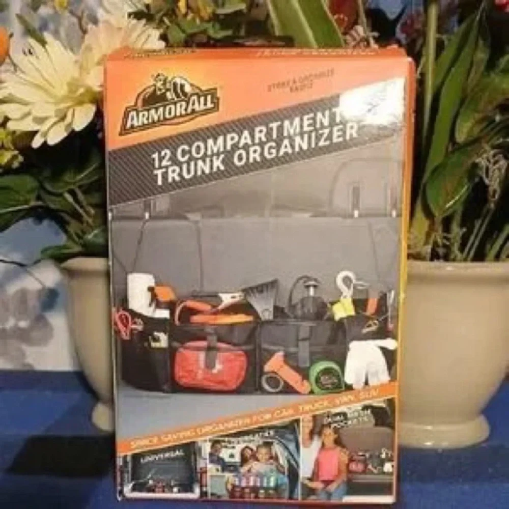 12-Compartment Trunk Organizer - Black and Orange